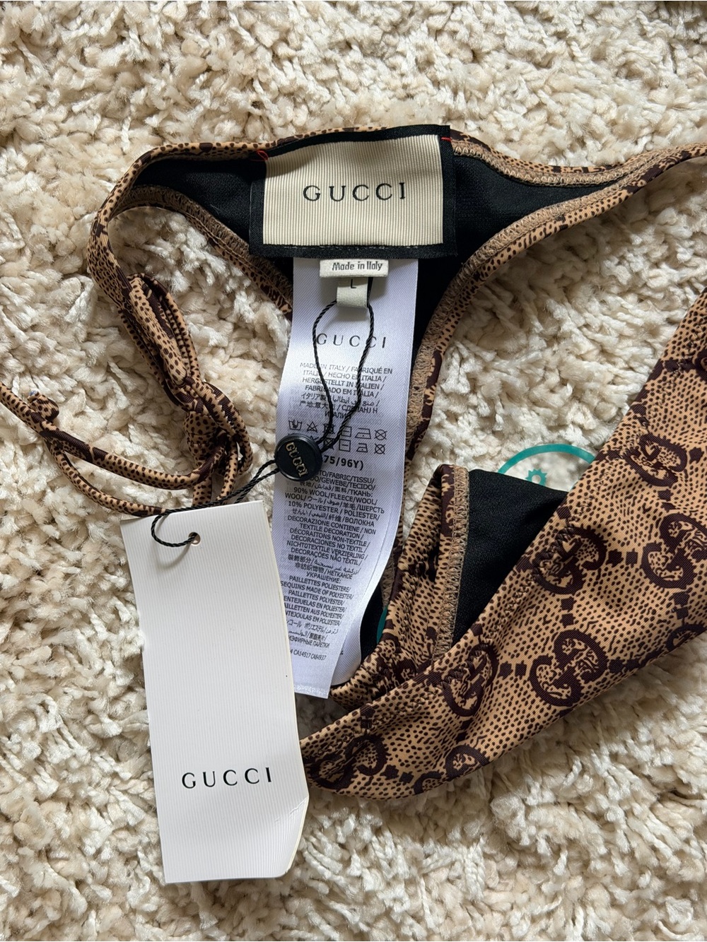 Gucci Brown GG Monogram String Bikini set - Picture 2 of 4